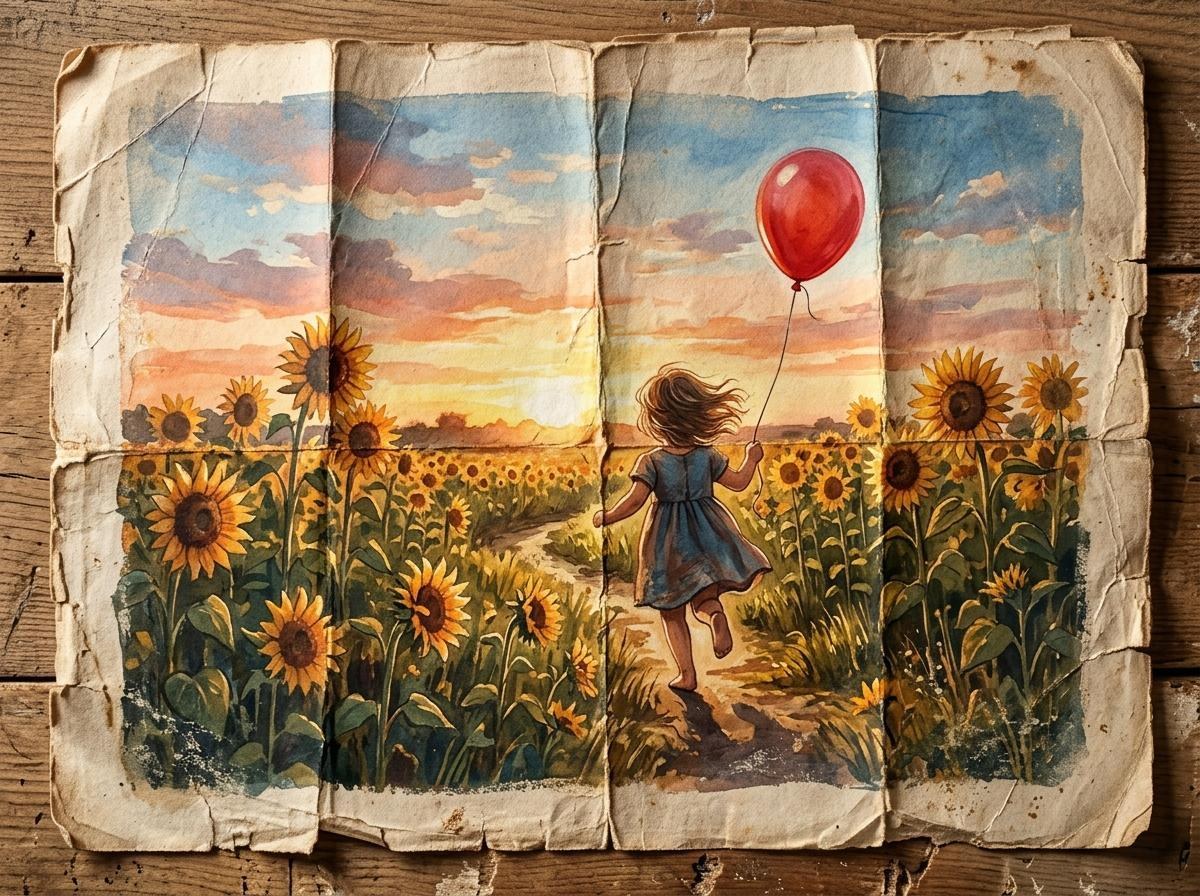 Gefaltete Papier-Erinnerung mit Streiflicht und Schatten