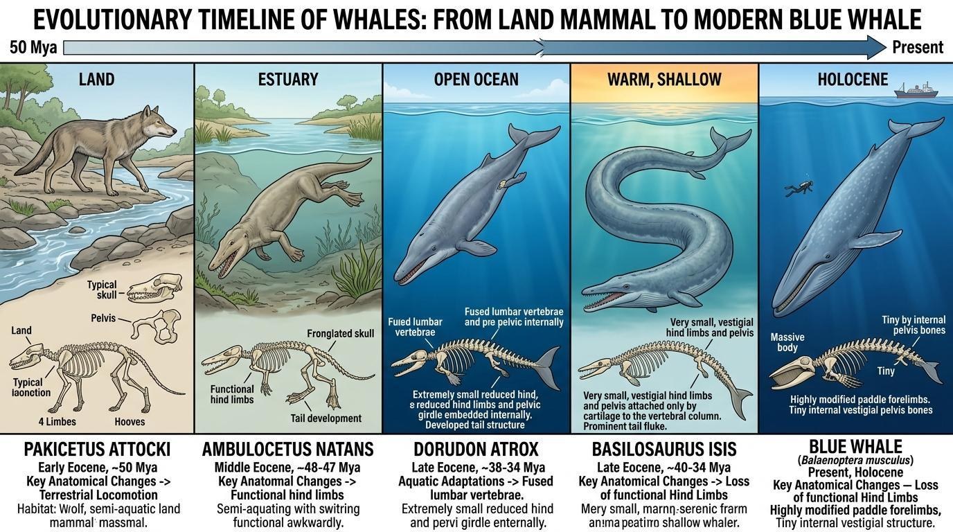 Evolutionäre Zeitlinie als wissenschaftliche Infografik